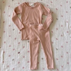Jamie Kay Light Pink Peach Long Sleeve Top and Legging Set size 1y